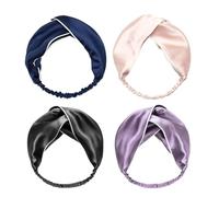 Uonlytech Diademas Elásticas de Seda Sintética para Mujer 4 Piezas Diseño Cruz para Lavarse la Cara y Deportes al Aire Libre Color Aleatorio
