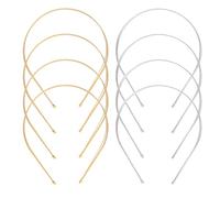 Uonlytech Diademas Finas Metálicas para Mujer 8 Piezas Doradas y Plateadas, Accesorios Cabello en Capas, Diademas Ligeras para Lavado de Cara y Uso Diario