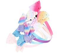Uonlytech Diademas Lazo de Lentejuelas para Niña Pequeña, 6 Piezas en Colores Rosa, Azul Claro y Púrpura, Accesorios Cabello Brillo, Ligeras y Cómodas para Fiestas y Disfraces