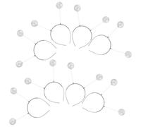 Uonlytech Diademas Pompones de Espuma Plateada 8 Piezas, Accesorios Cabello Fiesta y Halloween, Banda Ligera y Cómoda para Niñas y Adultos, Adornos Divertidos para Fotografía y Disfraces