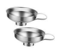 Uonlytech Embudo de Acero Inoxidable Grueso de Boca Ancha para Conservas Embudo Grande para Frascos y Líquidos de Cocina Utensilio de Cocina para Aceite Mermelada y Especias Pack de 2