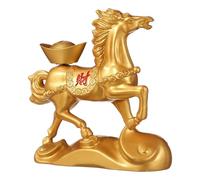 Uonlytech Escultura de Caballo Dorado de Latón Sólido para Escritorio Decoración Elegante Feng Shui para Oficina y Sala Figura Miniatura de Caballo Zodiacal Que Atrae Riqueza y Suerte