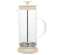 Uonlytech Espumador de Leche Manual para Capuchino de 450 Ml Cuerpo de Plástico, Vidrio y Acero Inoxidable, Fácil de Limpiar, Adecuado para Viajes y Picnic