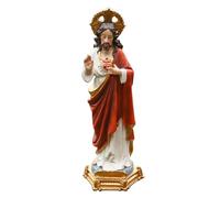 Uonlytech Estatua de Jesús Resina Estilo Europeo Clásico Adorno Religioso para Escritorio y Decoración de Hogar Figura Decorativa Espiritual para Oficinas y Iglesias