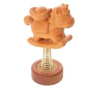 Uonlytech Estatua Decorativa de Caballo Mecedor de Madera para Decoración de Escritorio y Coche, Figura del Zodíaco Chino 2026 con Movimiento Alegre y Diseño Artesanal