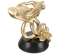Uonlytech Estatua Decorativa de Resina Grande para Mesa y Estantería, Diseño Creativo de Manos Entrelazadas, Decoración de Sala de Estar para Boda y Aniversario, Adorno Artístico Moderno