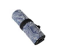 Uonlytech Estuche Enrollable de Lona Estampado de Ondas y Viento, Bolsa Organizadora para Lápices de Colores Asa y Compartimentos para Gomas y Sacapuntas
