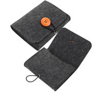 Uonlytech Estuche para Aceites Esenciales 2 Unidades, Bolsa Organizadora Pequeña de Fieltro Color Gris Oscuro, Portátil y Resistente para Almacenamiento y Viaje de Botellas de Aceites