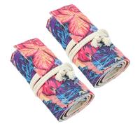 Uonlytech Estuche para Lápices de Lona 48 Ranuras Diseño de Hoja de Arce Colorida Organizador Portátil para Pinceles de Acuarela y Pintura Rollo Enrollable para Manualidades y Dibujo 2