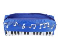 Uonlytech Estuche para Lápices de Lona Diseño de Teclado de Piano, Tamaño Grande, Color Azul Oscuro, Estuche Escolar Niñas, Organizador Portátil para Material de Papelería