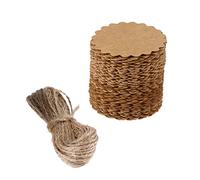 Uonlytech Etiquetas de Equipaje Prácticas y Fáciles de Escribir de Papel Kraft sin Rebabas con Cuerda para Regalos y Manualidades Creativas