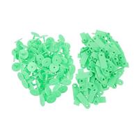 Uonlytech Etiquetas de Identificación para Orejas de Animales 100 Unidades Plástico Verde sin Texto Resistente para Ganado Ovino Caprino Porcino Manejo en Granja