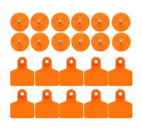 Uonlytech Etiquetas para Orejas de Animales Naranjas sin Números, 100 Unidades de Tpu Resistentes al Calor y Frío para Identificación de Ganado como Cerdos, Ovejas y Caballos, Gestión