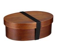 Uonlytech Fiambrera Bento Japonesa de Madera Natural 501-800 Ml Tapa Hermética Caja Sushi Retro Ecológica y Portátil para Picnic Escuela y Trabajo