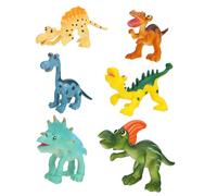 Uonlytech Figura De Dinosaurio Artificial 7.5 Cm De Plástico Resistente para Niños Modelo De Dinosaurio Simulado Educativo Juguete De 6 Piezas Adecuado para Enseñanza y Decoración