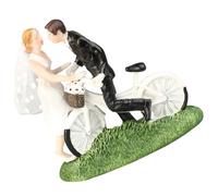 Uonlytech Figura de Novios para Pastel de Boda Estatua Artesanal Resina Velo de Novia Decoración Romántica para Mesas y Regalos Aniversarios y San Valentín Base Estable y Ligera