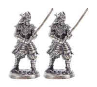 Uonlytech Figuras Adorno Resistente y Versátil de Samurái Japonesas 2piezas de Cuproníquel para Decoración de Bonsái para Mini Casas y Coleccionistas de Historia