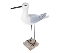 Uonlytech Figuras de Gaviotas de Madera Mediterráneas Decorativas Estatua de Ave Costera Gris con Plumas Largas Adornos de Aves Marinas para Decoración de Mesa y Hogar Estilo Náutico