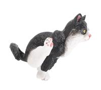 Uonlytech Figurita de Gato Decorativo Escultura Realista para Escritorio Adorno Plástico Resistente Modelo de Gato Sentado para Decoración de Hogar y Oficina