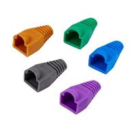 Uonlytech Fundas Protectoras para Cables Rj45 8p8c de Plástico Transparente 0.6-0.65 Mm, 100 Unidades para Enchufes de Red Ethernet, Tapa de Botas de Conector Resistente al Estilo Aleatorio