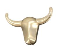 Uonlytech Gancho de Pared Funcional en Aleación de Zinc Forma Cabeza de Vaca, Acabado Dorado Cepillado, Adecuado para Colgar Toallas y Mochilas en Entradas y Hoteles