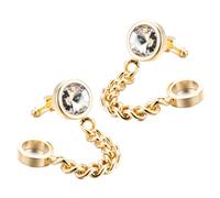 Uonlytech Gemelos Cadena o de para Dorados Hombre Camisas Blanco Cristal y Accesorios Ligeros y Elegantes Diario Regalos para Uso para Amantes