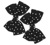 Uonlytech Hebillas para Zapatos de Novia Negros Lazo de Lunares, Clips Decorativos de Tejido para Tacones Altos, Diseño Delicado y Elegante para Bodas y Trabajo