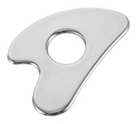 Uonlytech Herramienta de Masaje Guasha Facial de Acero Inoxidable, Tabla de Raspado Forma de Corazón y Agujeros, Masajeador Compacto para Cuello y Rostro, Uso Diario y Portátil