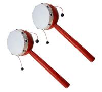 Uonlytech Instrumento de Percusión para Bebés de Madera Rojo con Efectos de Cascabeleo, Diseño de Dos Caras, Pack de 2 Piezas para Ejercitar Manos y Dedos del Niño