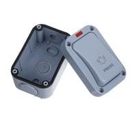 Uonlytech Interruptor de botón exterior pulsador para puertas, con luz indicadora, rectangular, para sistema de apertura automática exterior, 9x6x5.5 cm