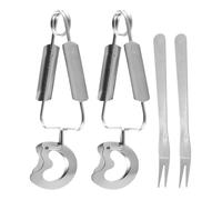 Uonlytech Juego 4 Piezas Pinzas y Tenedores para Caracoles de Acero Inoxidable Resorte, Utensilios Multifuncionales para Cocina, Servir Ensalada, Carne y Hornear, Uso Doméstico y