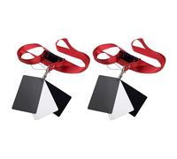 Uonlytech Juego de 2 Tarjetas para Ajuste de Tonos y Exposición, Negro y Gris, Pequeñas, con Cordón el Cuello, Portátil para Fotografía Digital, Cámaras Réflex y Video Profesional