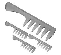 Uonlytech Juego de 4 Peines de Plástico Negro de Dientes Anchos para Peinar Cabello Masculino, Accesorios de Peluquería para Estilos Vintage y Modernos, Ideales para Volumen y