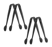 Uonlytech Juego de 4 Pinzas Negras para Mojar Galletas de Acero Inoxidable Pinzas Pequeñas Antideslizantes para Servir Desayunos Fiestas y Café