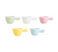 Uonlytech Juego de 5 Recipientes de Cerámica para Leche y Salsa con Asa, Diseño Único y Funcional para Líquidos en Cocina y Cafetería