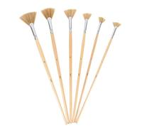 Uonlytech Juego de 6 Pinceles Abanico Profesionales para Pintura Diseño Innovador y Fácil Control, Cerdas Mango de Madera, Adecuado para Pintura Artística y Regalos