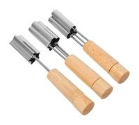Uonlytech Juego de Cortadores de Galletas Émbolo para Cupcakes en Forma de Flor, Corazón y Estrella, Diseño Compacto de Madera y Acero Inoxidable para Hornear y Hacer Pan