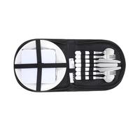 Uonlytech Juego de Cubiertos Portátil y Fácil de Limpiar de Acero Inoxidable para Acampar Set Completo para 4 Vajilla para Picnic y Camping