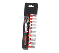 Uonlytech Juego De Llaves De Trinquete y Vasos 1/4 Pulgadas, 12 Piezas Resistentes Para Reparación De Coches y Motos, Kit Manual De Mantenimiento Profesional
