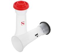 Uonlytech Juego de Salero y Pimentero Plástico Portátil 2 Piezas para Cocinar y Barbacoa, Dispensadores Herméticos para Condimentos en Camping y Uso Doméstico, Colores Negro y Rojo