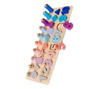 Uonlytech Juego Educativo de Madera 3 1 para Pequeños Números Formas Geométricas y Colores Pastel Rompecabezas Montessori para Desarrollo Cognitivo y Coordinación Óculo-Manual