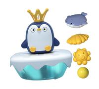 Uonlytech Juguete Baño Pingüino Eléctrico con Spray de Agua Duradero Modos Múltiples Flotante y Seguro para Bebés y Pequeños Bañera