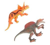 Uonlytech Juguete Dinosaurio Realista de Goma Sólida 2 Piezas Anquilosaurio y Triceratops Modelo para Decoración Educativa y Adorno Creativo de Dinosaurios