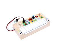 Uonlytech Juguete Infantil Musical Eléctrico de Madera Luces LED Piano Portátil para 1 Pieza Juguete Educativo para Interiores y Exteriores