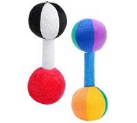 Uonlytech Juguete para Bebés de 3 a 6 Meses Mancuerna Flexible y Ligera Set 2 Piezas en Colores y - Adecuado para Entrenamiento de Agarre y Desarrollo Motriz Fino