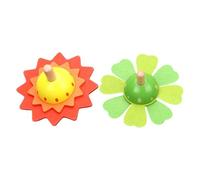 Uonlytech Juguetes Giratorios de Madera para Niños Giroscopios Educativos 2 Piezas Colores Brillantes para Desarrollo Cognitivo y Juego Familiar