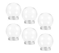 Uonlytech Kit 6 Globos de Agua Transparentes Vacíos de 150 Ml con Tapa de Aluminio para Manualidades DIY, Bolas de Nieve Navideñas Decorativas, Ideales para Fiestas y Decoración del Hogar