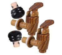 Uonlytech Kit de 2 Grifos de Plástico y Tapones Negros para Barril de Vino de Roble, Repuesto Sellado Resistente para Cubo Multifunción, Accesorios para Cerveza, Vino Tinto y Fiesta en