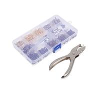 Uonlytech Kit de Remaches Dobles Decorativos con Herramientas para Manualidades Ropa Zapatos Bolsos Resistente y Práctico
