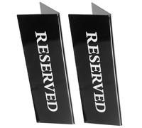 Uonlytech Letreros de Mesa y Decorativos Forma, Reutilizables Reservados en Acrílico Negro Paquete de 2 Piezas para Restaurante para Recepción y Grandes